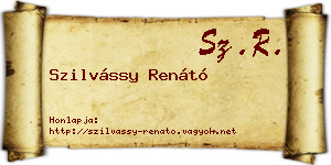 Szilvássy Renátó névjegykártya