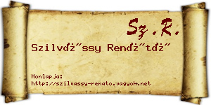 Szilvássy Renátó névjegykártya