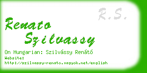 renato szilvassy business card
