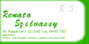 renato szilvassy business card